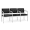 Lesro Lenox Steel 3 Seater with Center Arms, Graphite (Gray) Seat, Graphite Back, 64.5 W 24.5 L 32 H LS3103 - alternate 1